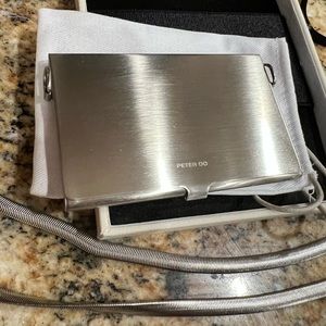 AUTHENTIC PETER DO SILVER BRUSHED CARD CASE POCHETTE
